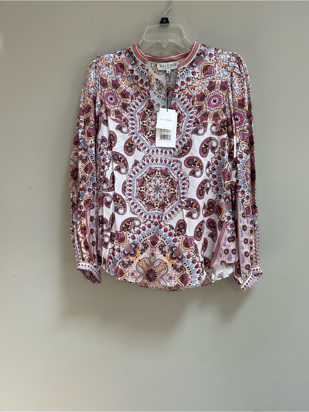 HALE BOB Multicolor Paisley Medallion Long-Sleeve Blouse - NWT